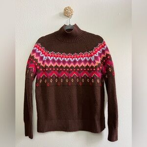 Loft Lou & Grey wool sweater in brown and shades of fall. Size small.